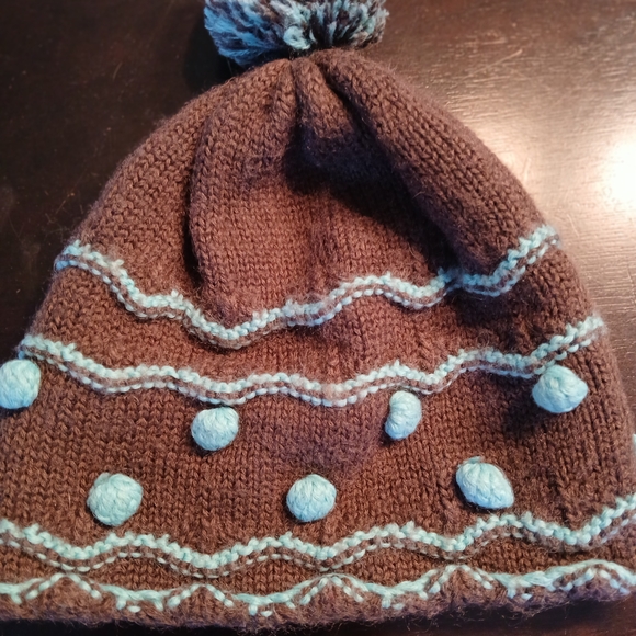 Other - Brown and Blue Kids Knit Beanie